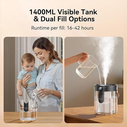 Rechargeable Portable Top Fill Humidifier, Smart Humidifiers - Image 8