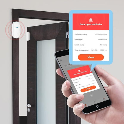 2-Pack WiFi Door and Window Sensors, Tuya Smart Alarm - Image 2