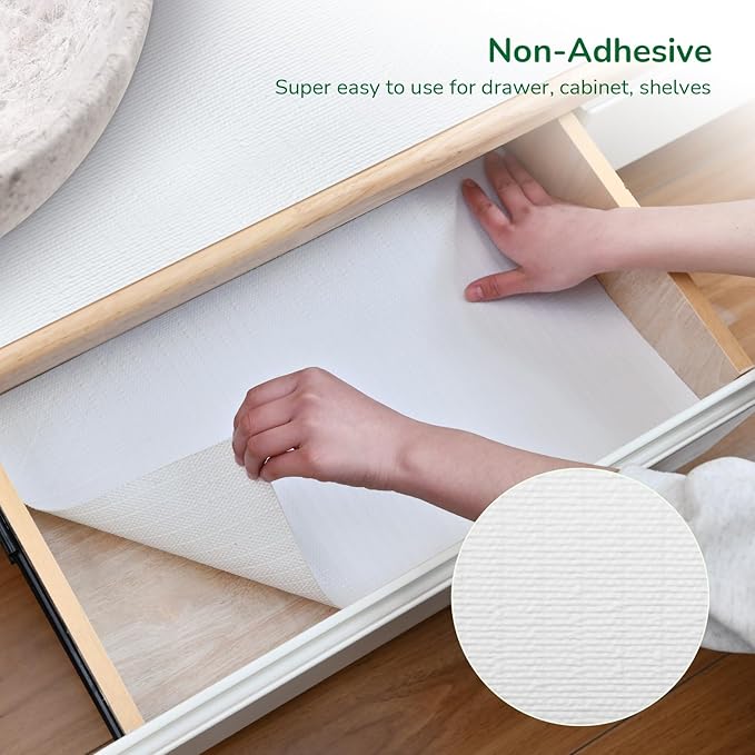 Shelf Liner for Kitchen Cabinets Non-Adhesive Drawer Liners 17.5In x 20FT - Image 2