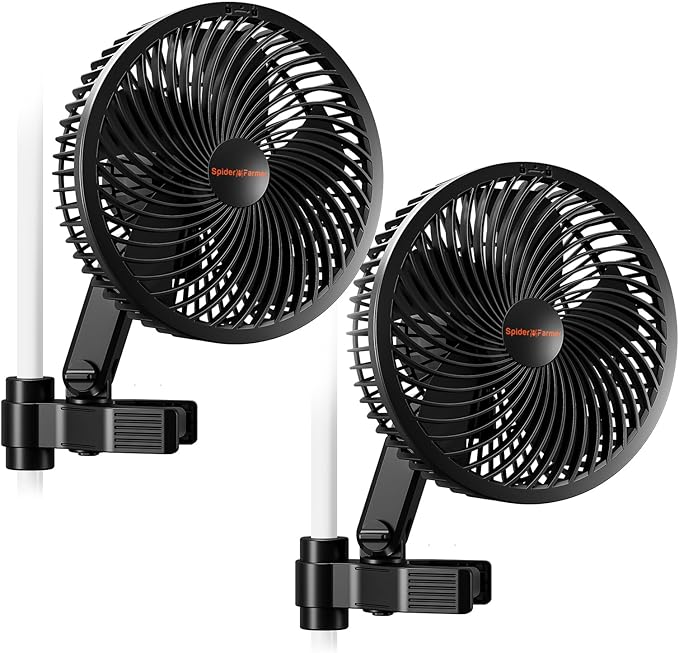 Spider Farmer 2-Pack Grow Tent Clip Fan 6", EC Motor, Custom 10 Dynamic Wind by SpiderFarmer
