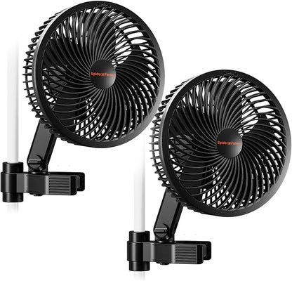 Spider Farmer 2-Pack Grow Tent Clip Fan 6", EC Motor, Custom 10 Dynamic Wind by SpiderFarmer