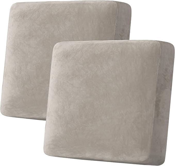 H.VERSAILTEX Velvet Stretch Couch Cushion Cover Plush Cushion Slipcover by HVERSAILTEX