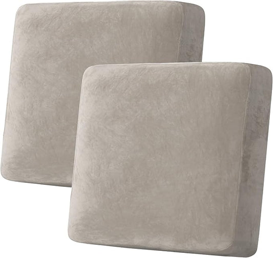 H.VERSAILTEX Velvet Stretch Couch Cushion Cover Plush Cushion Slipcover by HVERSAILTEX