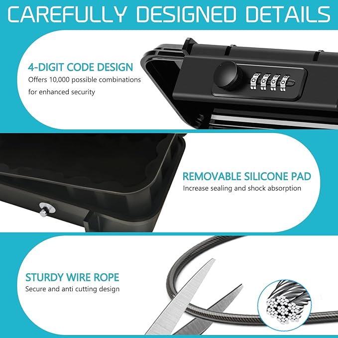 Security Case LockBox with Code, Portable Safe Box with Removable Chain - Image 5