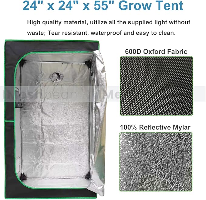 24"x24"x55" Grow Tent Kit, Indoor Grow Tent Complete System High Reflective - Image 3