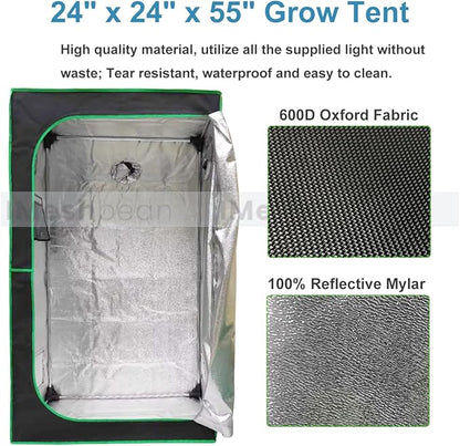 24"x24"x55" Grow Tent Kit, Indoor Grow Tent Complete System High Reflective - Image 3