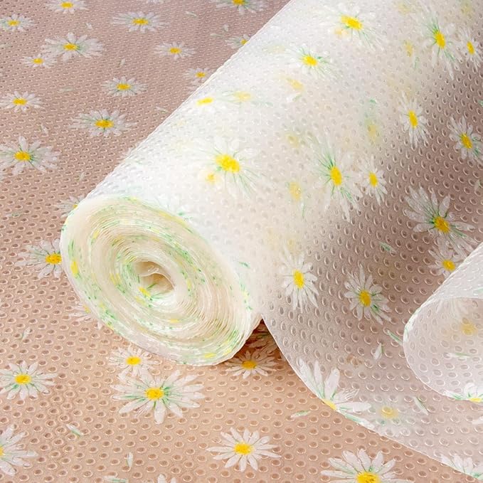 FEXIA Shelf Liner 12 Inch x 20 FT Daisy Non Slip Waterproof Cabinet and Drawer by FEXIA