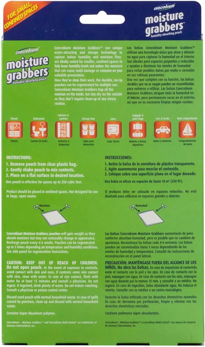 Concrobium Moisture Grabbers 9.2 oz. No Scent Humidity-Absorbing Pouch - Image 6