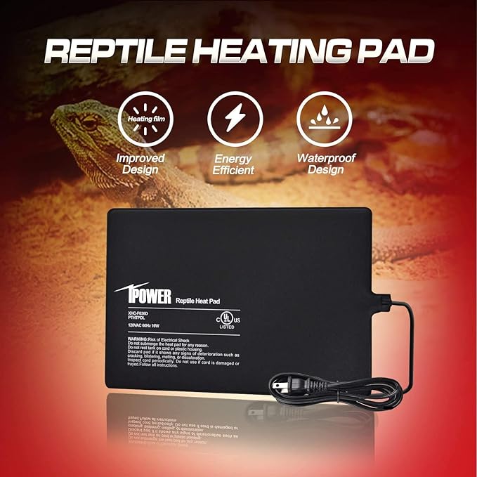 iPower 8"x12" Reptile Under Tank Heating Pad Heat Mat Terrarium Heater Warmer - Image 2