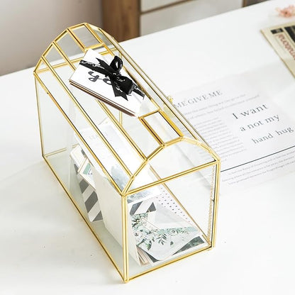 Wedding Card Box with Slot, 12.2'' Large Glass Card Boxes - Image 7