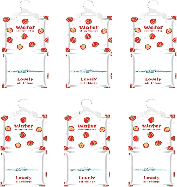 6 Pack Moisture Absorber Hanging Bags, Fragrance Free Humidity Packs, Hanging by NICOLEKAY