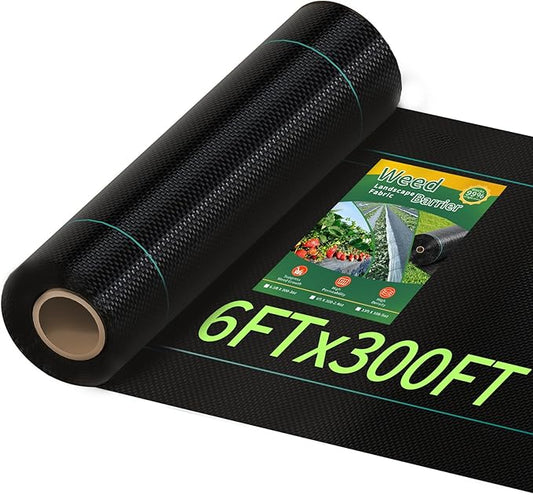 6ftx300ft Weed Barrier Landscape Fabric Heavy Duty, Premium 2.4oz Garden by Unknown