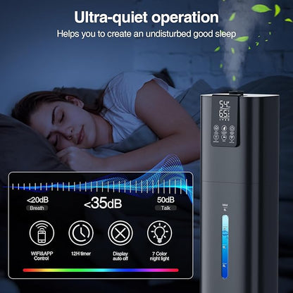 Smart Humidifiers Large Room Bedroom Home, 2.11Gal Quiet Top Fill Cool Mist - Image 7
