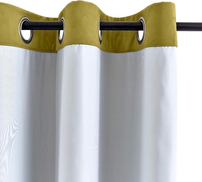 ChadMade Blackout Lined Premium Velvet Curtain Fawn 72Wx84L Inch, Eyelet Grommet - Image 3