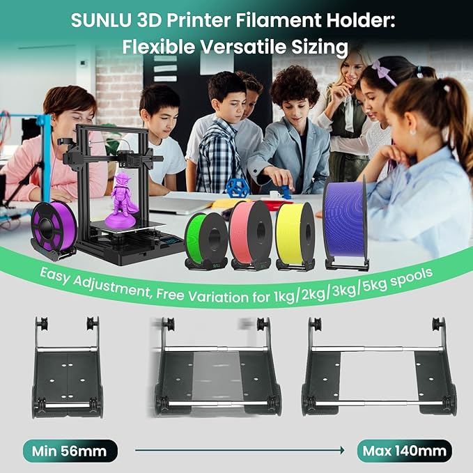 SUNLU 3D Printer Filament Holder, Precision Adjustable 3D Filament Mount Rack - Image 3