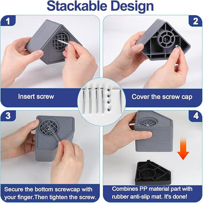 4Pcs Anti Vibration Pads for Washing Machine, Stops Washer Dryer Moving - Image 6