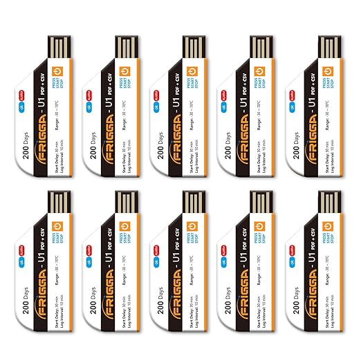 Frigga 10 Pack Temperature Data Logger Disposable Temperature Recorder 28800 by Frigga