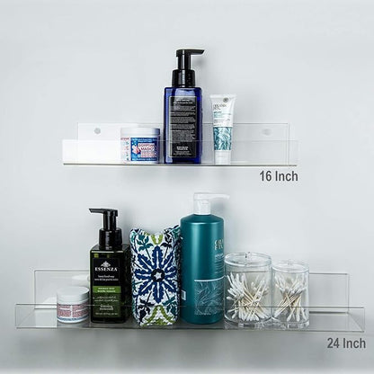 HUJI Clear Invisible Contemporary Floating Acrylic Shelf Display Bookshelf - Image 4