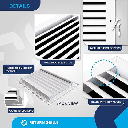 14x8 Inch Air Return Vent Cover Decorative – Premium Aluminum AC Vent Cover - Image 9