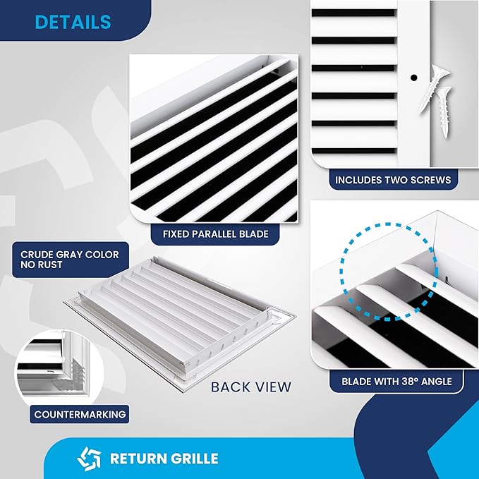 14x12 Inch Air Return Vent Cover Decorative – Premium Aluminum AC Vent Cover - Image 9