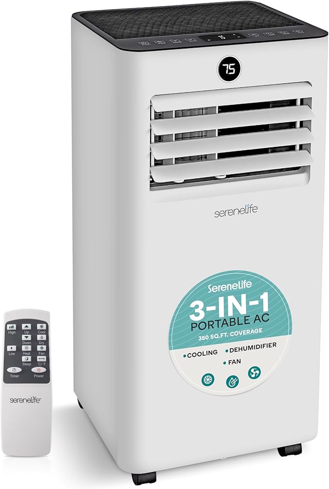 SereneLife 10, 000 BTU Portable Air Conditioner, 3-in-1 AC by SereneLife
