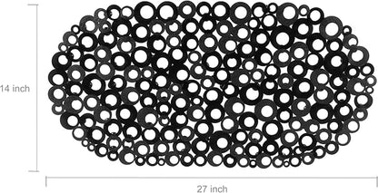 WELTRXE Oval Bathtub Mat Non Slip, Shower Mat - Image 2