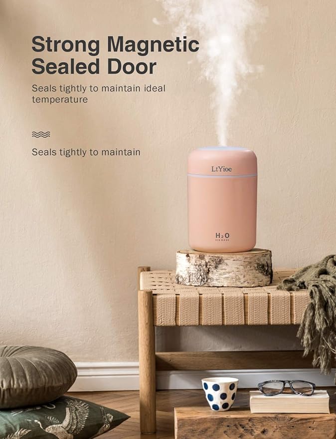 Colorful Cool Mini Humidifier, USB Personal Desktop Humidifier - Image 3