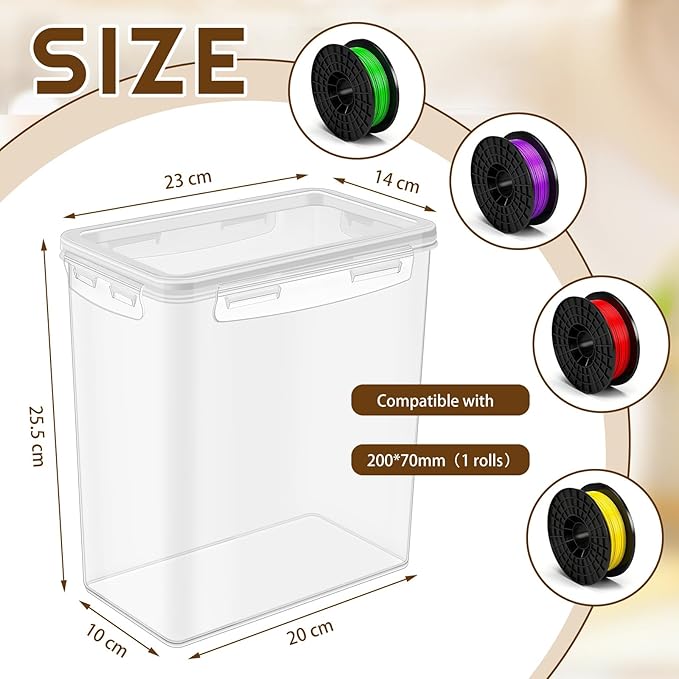1 Pcs Filament Storage Box for 3D Printer 10 x 9 x 6 Inches Filament Storage - Image 2