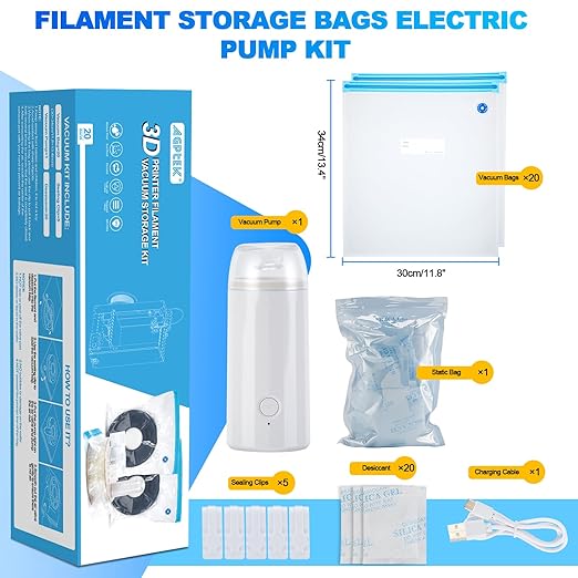 AGPTEK 3D Printer Filament Storage Bags 11.8×13.4 inch - Image 2