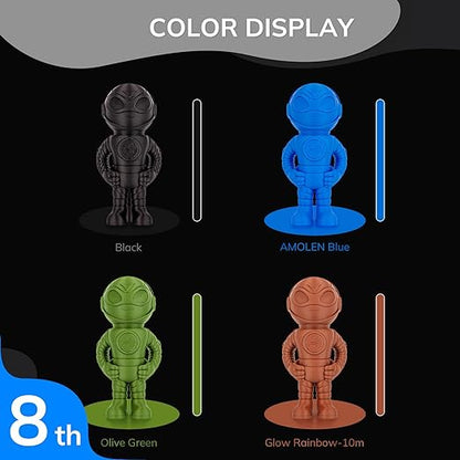 AMOLEN Matte PLA Filament 1.75mm Bundle, Chocolate Brown, Amolen Blue, Olive - Image 3