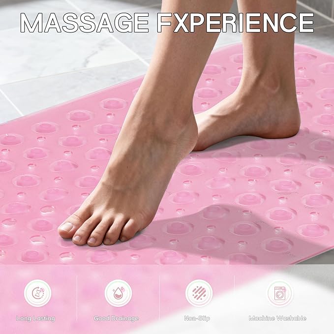 Anti-Slip Bathtub Shower mat, 39.3×15.7 inch（Approximately 100 × 40cm） Soft - Image 5