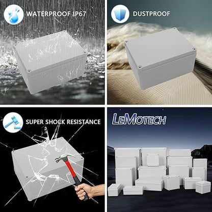 LeMotech IP67 Waterproof Junction Box ABS Plastic Project Box Dustproof - Image 8