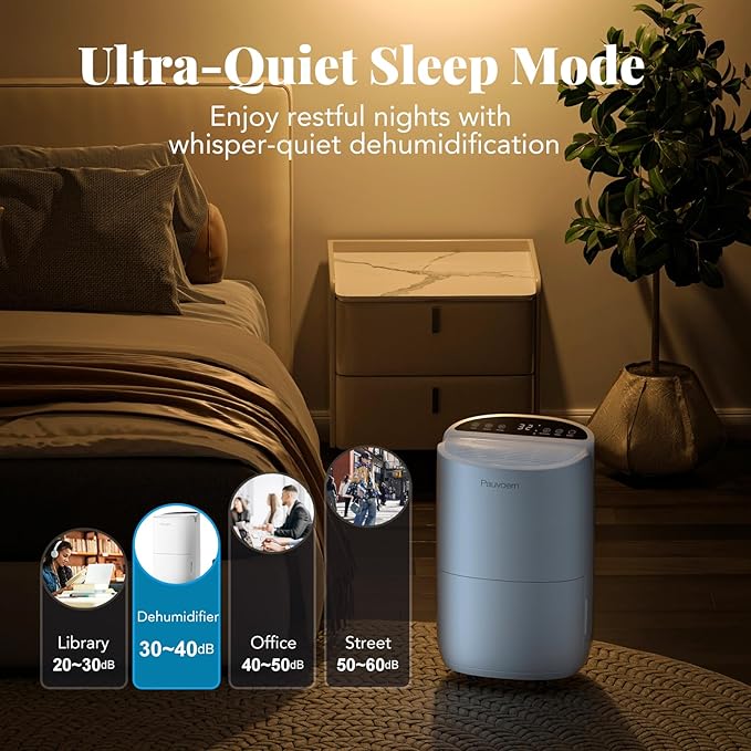 Energy Star Smart Dehumidifier for Home & Basement, 35 Pints, 37dB Ultra Quiet - Image 4