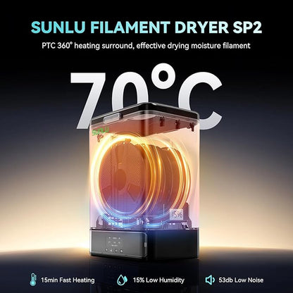 SUNLU Filament Dryer & Storage Box SP2, Fit 2-Spools 1KG Filament, 70℃ Max - Image 2