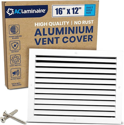 16x12 Inch Air Return Vent Cover Decorative – Premium Aluminum AC Vent Cover by LAMINAIRE