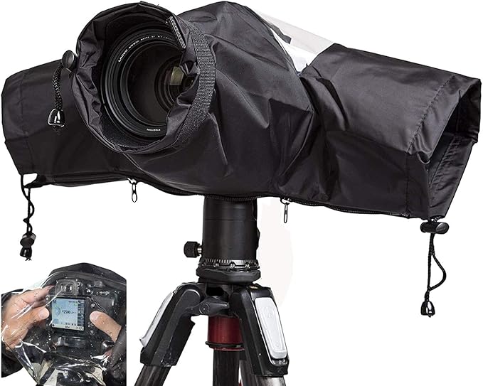 WANBY Waterproof Camera Rain Cover Professional Soft Black Camera Rain Covers by WANBY