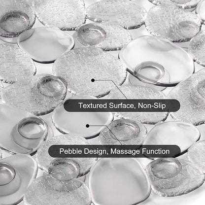 WELTRXE Pebbles Bathtub Mat Non Slip Oval Shower Mat - Image 4