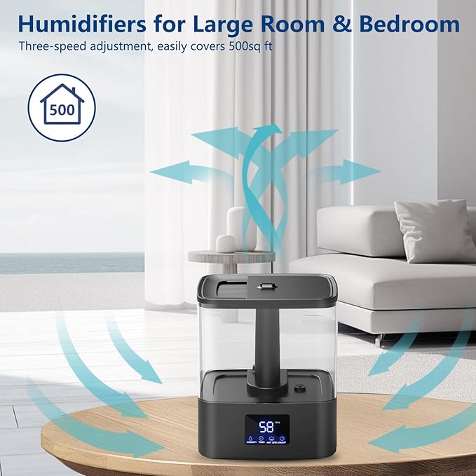 KZF 4L Top Fill Humidifiers for Bedroom & 60H Runtime - Image 3