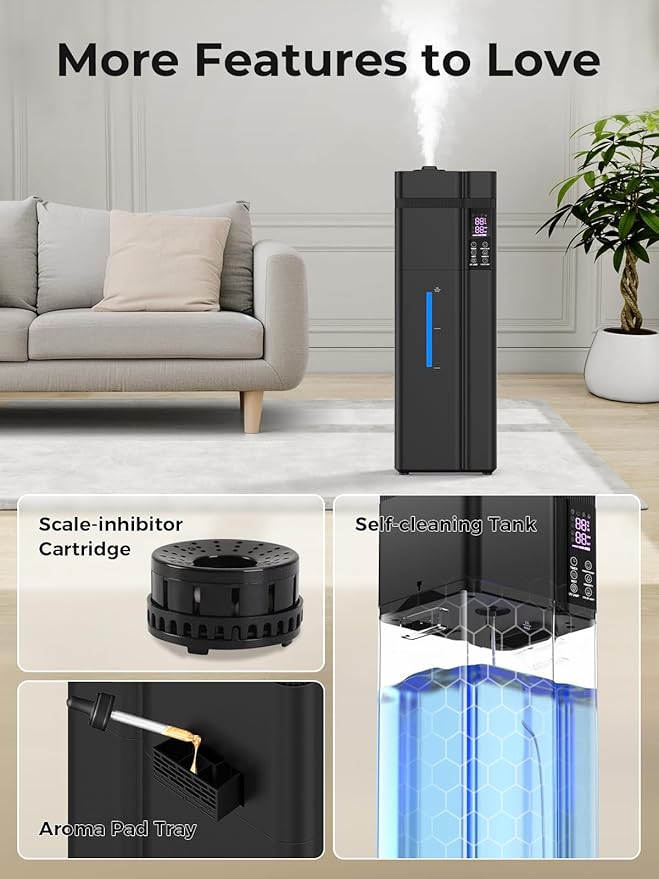 13L/3.43Gal Humidifier Large Room, 800ft² Coverage, 100H Runtime, Auto Humidity - Image 8