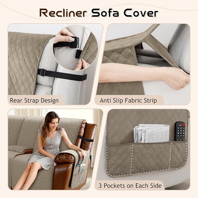 Arfntevss Waterproof Recliner Sectional Couch Covers - Image 4