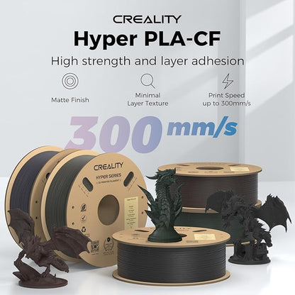 Official Creality Hyper PLA-CF Filament 1.75mm, High Speed PLA-CF 30-300mm/s 3D - Image 2