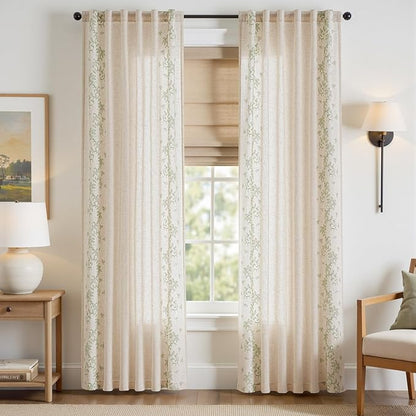 jinchan Evelyn Embroidered Linen Curtains - Image 2