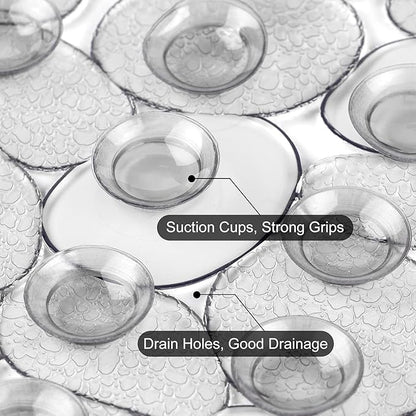 WELTRXE Pebbles Bathtub Mat Non Slip Oval Shower Mat - Image 5