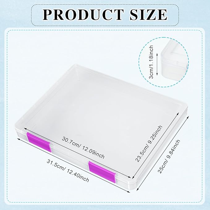 PerKoop 6 Pcs Clear Paper Storage Box A4 Plastic File Box Document Paper - Image 2