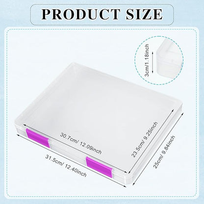 PerKoop 6 Pcs Clear Paper Storage Box A4 Plastic File Box Document Paper - Image 2