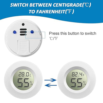Weewooday 4 Pcs Mini Hygrometer Thermometer Round Digital Humidity Gauge - Image 4