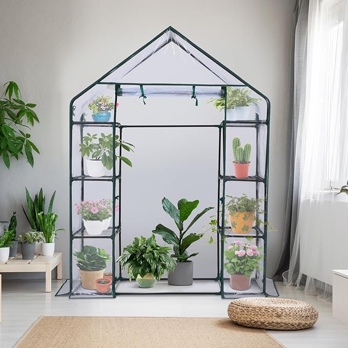 Ohuhu Small Greenhouse for Outdoors: 4 Tiers 6 Shelves Walk-in Indoor Green - Image 6