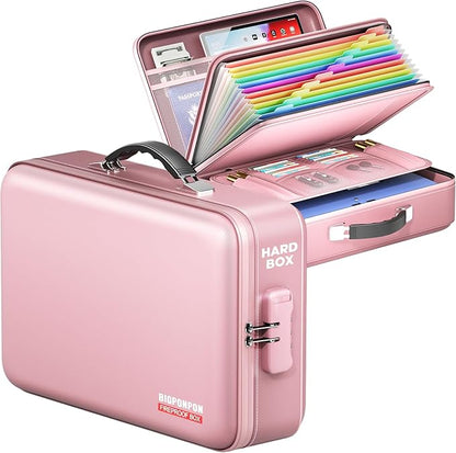 Fireproof Document Box, Hard Case Highly Flame-Resistant Fire Proof Waterproof by BigPonPon