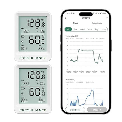 Freshliance Bluetooth Temperature Humidity Data Logger Recorder, Refrigerator by FRESHLIANCE