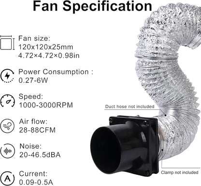 4.72" 12V Exhaust Duct Fan Kits - Image 3